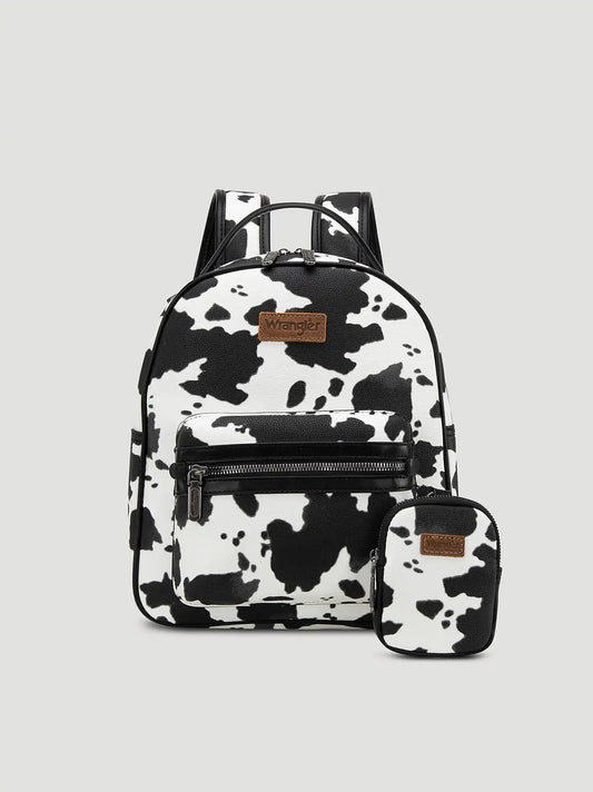 Cow Print Backpack:Black:One Size: