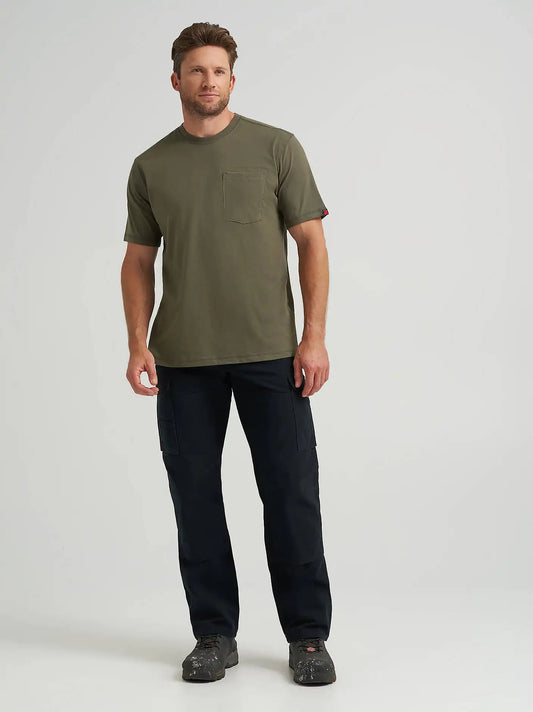 Wrangler® RIGGS Workwear® Short Sleeve 1 Pocket Performance T-Shirt in Hazel Green