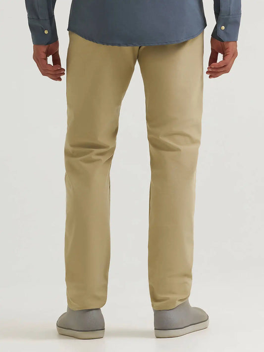 Wrangler All Terrain Gear Men's Techno Knit 5 Pocket Pant in Twill Khaki