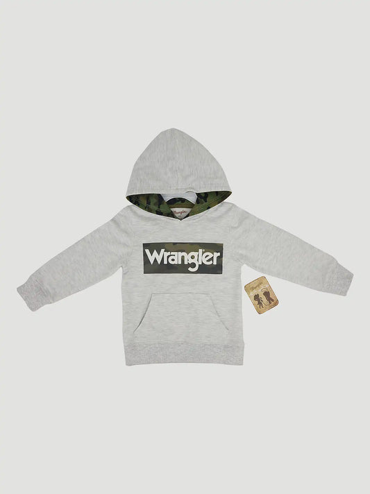Wrangler Toddler Boy's Graphic Hoodie in Grey Camo