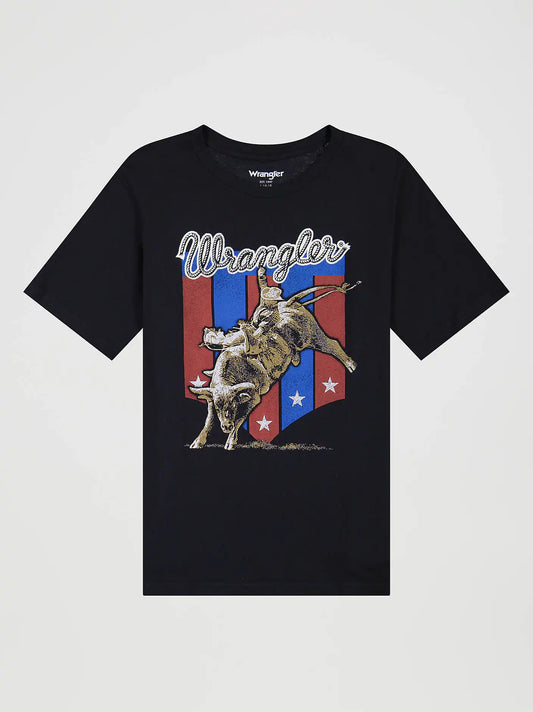 Boy's Maverick Bronco Graphic T-Shirt in Jet Black Heather