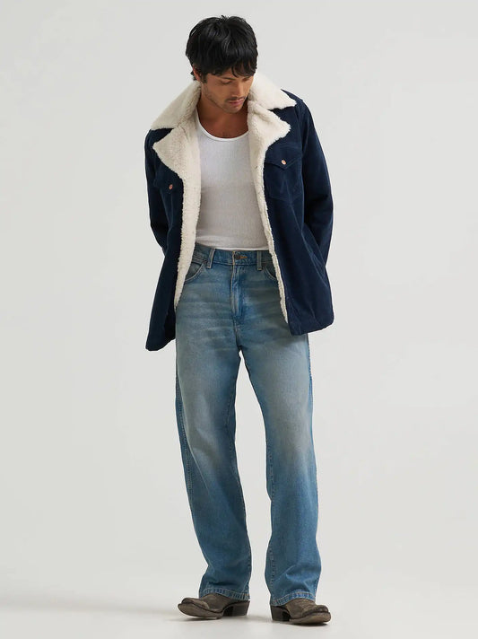Men's Sherpa Lined Range Corduroy Jacket in Dark Sapphire