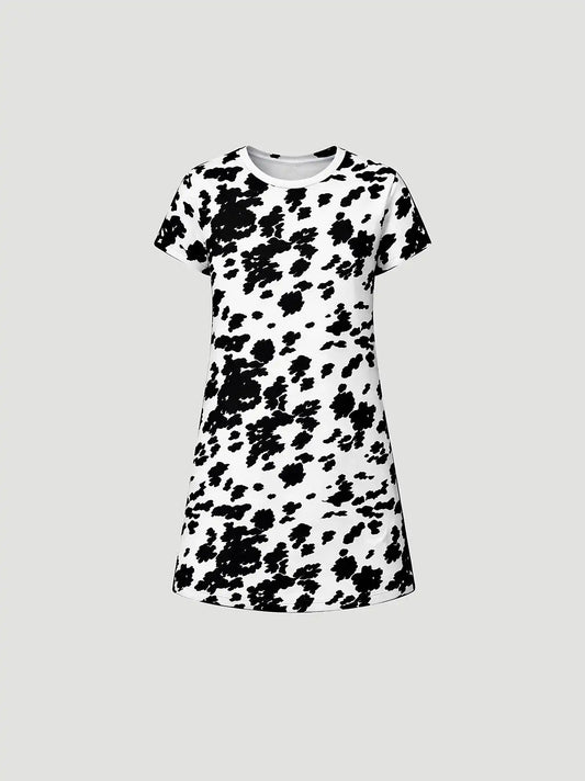 Women's Sleep Dress in Black/White