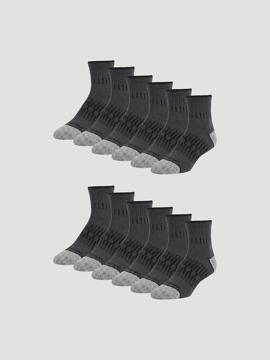 Wrangler RIGGS Workwear Tough Flex Quarter Sock 6 Pack:Grey:One Size