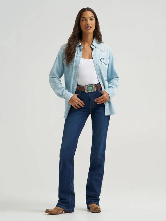 Women's High Rise Rodeo Bootcut Wrangler Riding Jean in Kayla