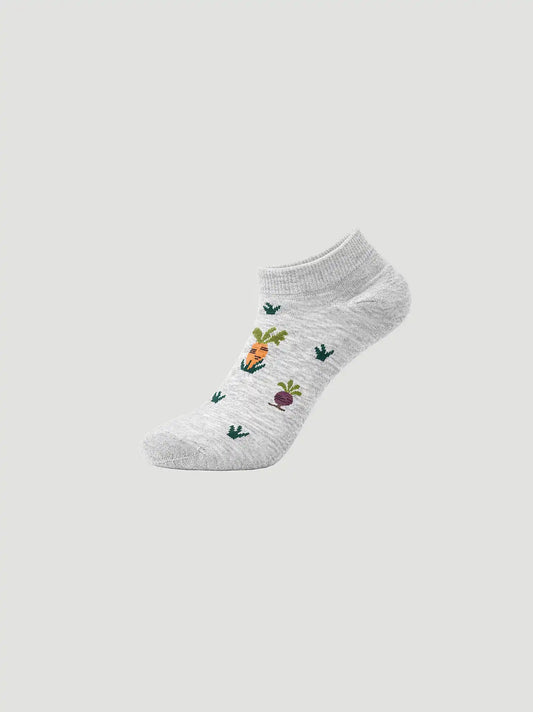 Womens Workwear Novelty Low Cut Sock 3 Pack:Veggies:One Size