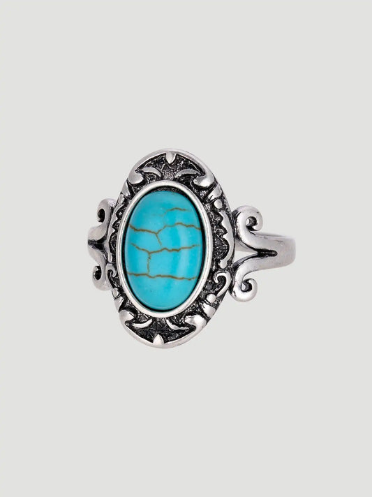 Turquoise Stackable Ring Set 3 Pack:Silver:One Size: