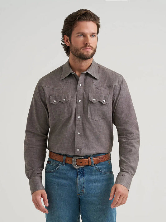 Men's Cody Johnson Two Pocket Western Snap Shirt in Black Olive
