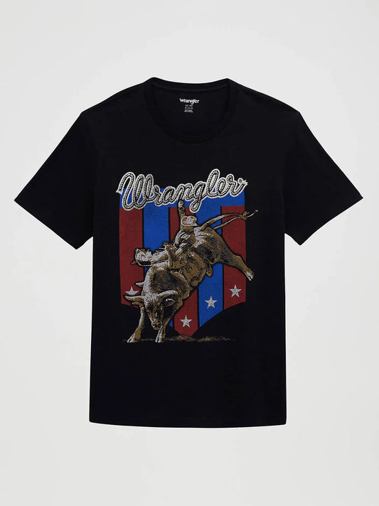 Maverick Bull Graphic T-Shirt in Jet Black