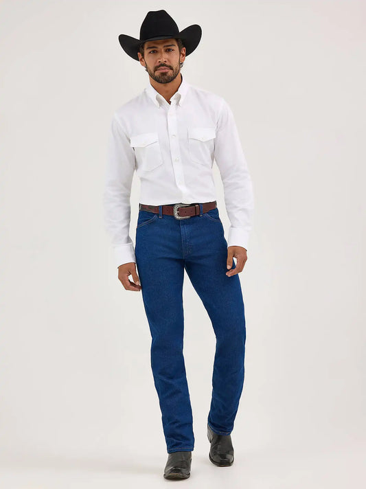 Painted Desert® Long Sleeve Button Down Lightweight Solid Twill Shirt in White