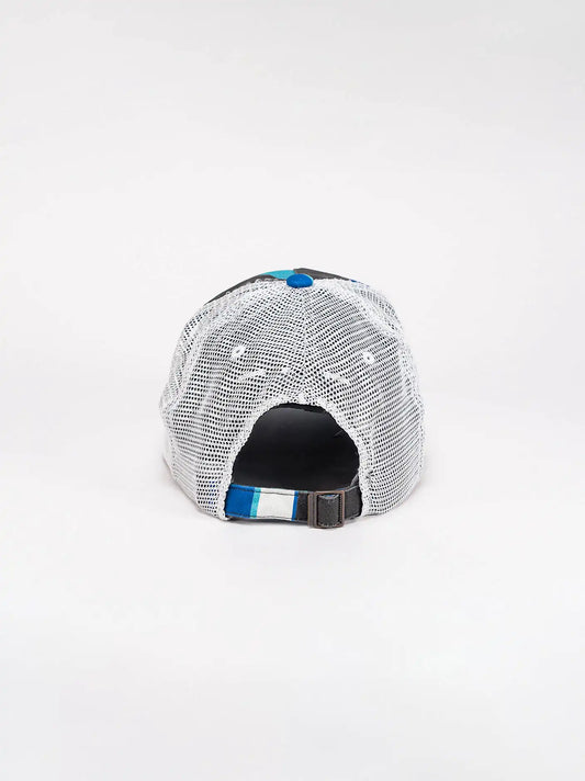 Washed Stripe Trucker Hat:Winter Blue:One Size