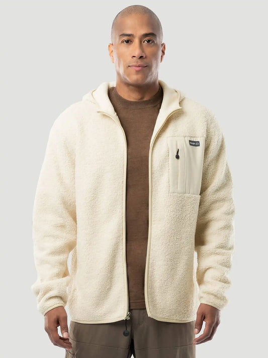 Men's Wrangler ATG™ Sherpa Zip Front Jacket in Bone White