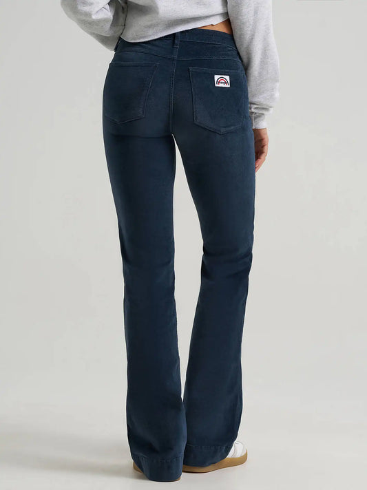 Women's Patch Pocket Velour Jean in Dark Sapphire