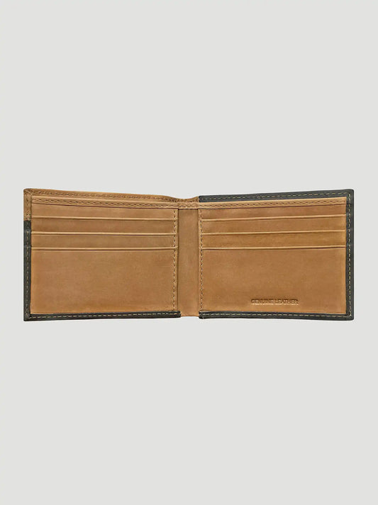 Boot Stitch Bifold Wallet:Black/Tan:One Size