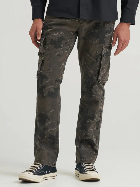 Men's Wrangler® Flex Tapered Cargo Pant in Crake Olive Camo