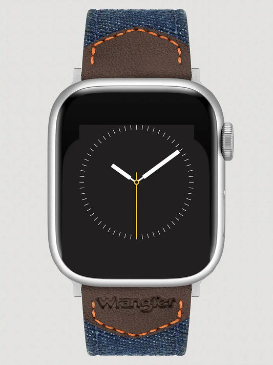 Denim Leather Universal Watchband:Denim:One Size: