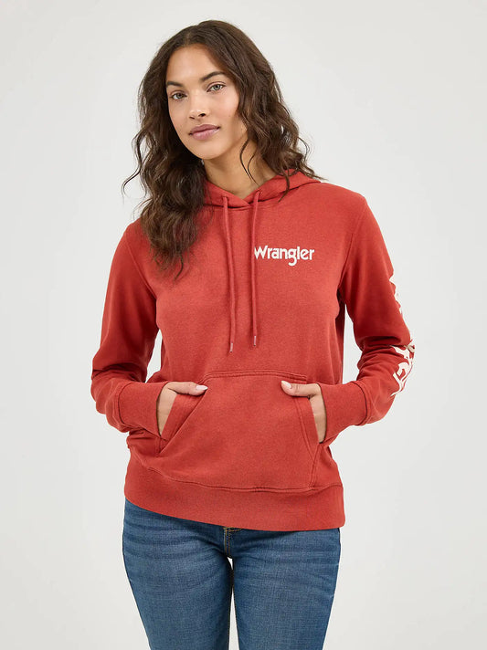 Women's Wrangler Classic Logo Hoodie in Rust