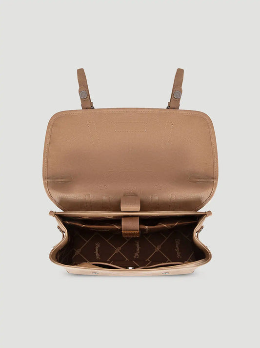 Faux Leather Convertible Satchel Backpack:Khaki:One Size: