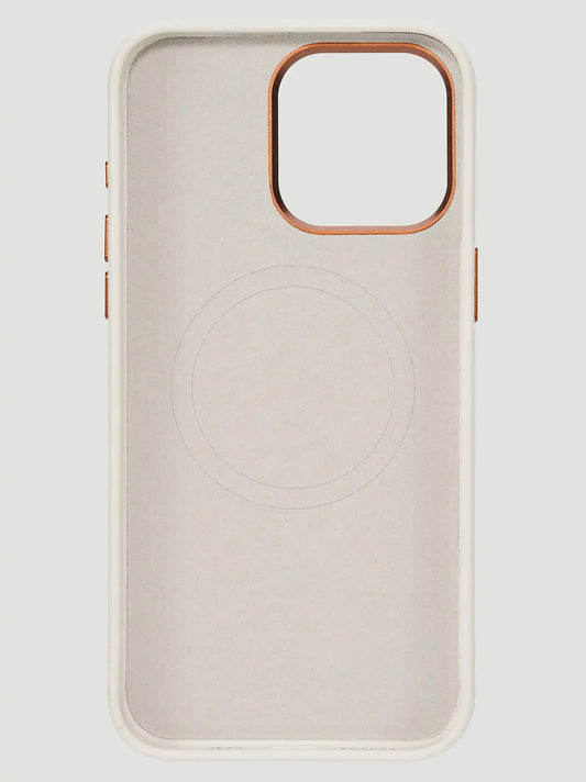 Smartphone Leather Embroidery Case:White:16 Pro Max