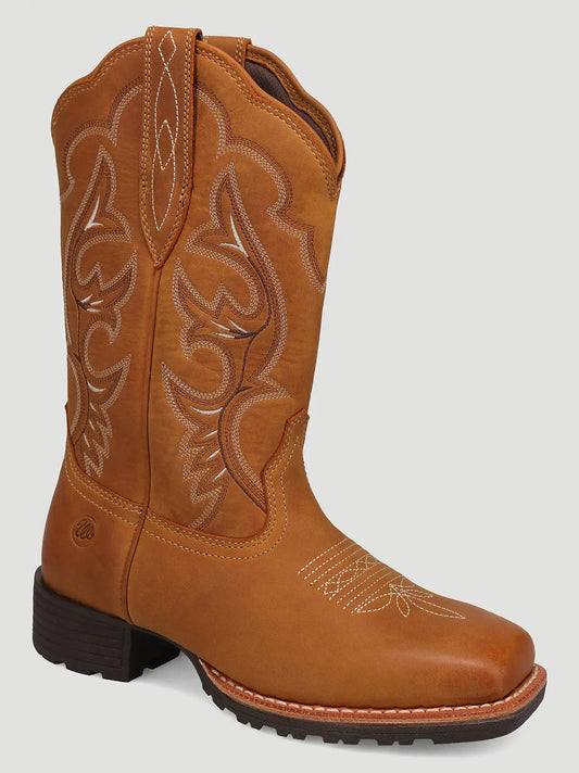 Women's Scarlet Square-Toe Western Boot in Tan