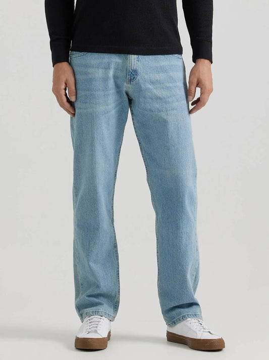 Wrangler® Five Star Premium Denim Comfort Stretch Relaxed Fit Jean in Vintage Blue
