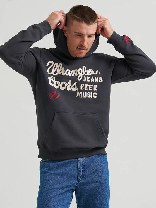 Wrangler x Coors Logo Hoodie in Washed Black