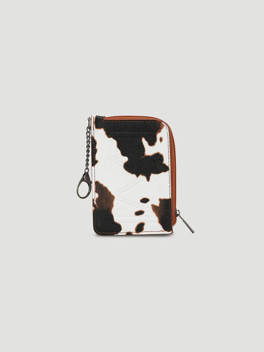 Cow Print Wallet:Brown White:One Size