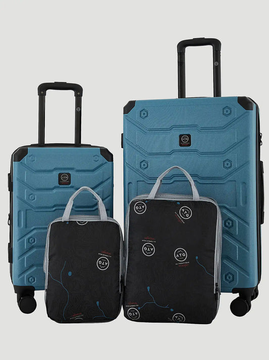 ATG Hardside Set with Packing Cubes:Storm Blue/Black:One Size: