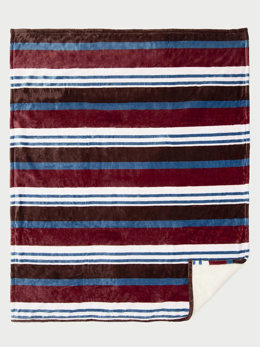 Wrangler Brushpopper Lounge Plush Sherpa Blanket:Blue:One Size