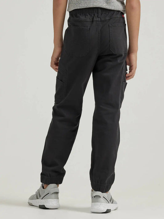 Boy's Wrangler® Free To Stretch Gamer Cargo Pant (Husky) in George Black