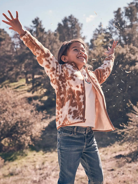 Girl's Hay Away Full Zip Sherpa Jacket in White