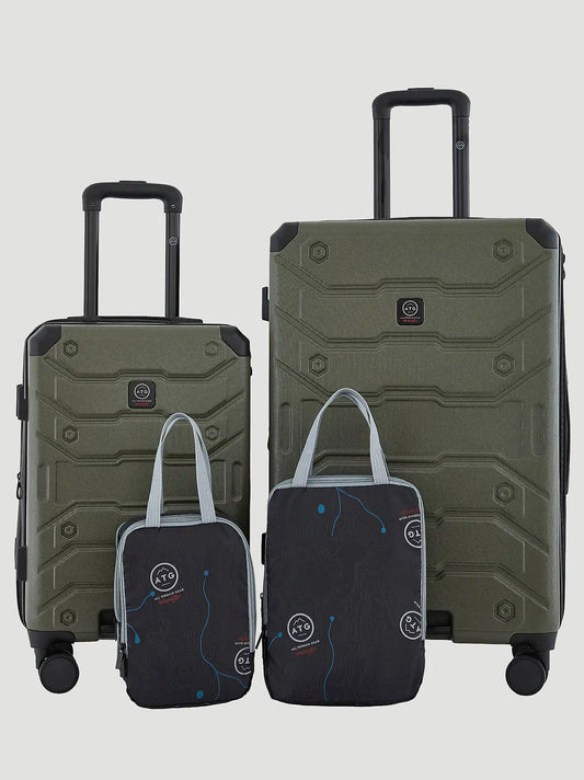 ATG Hardside Set with Packing Cubes:Winter Moss/Black:One Size: