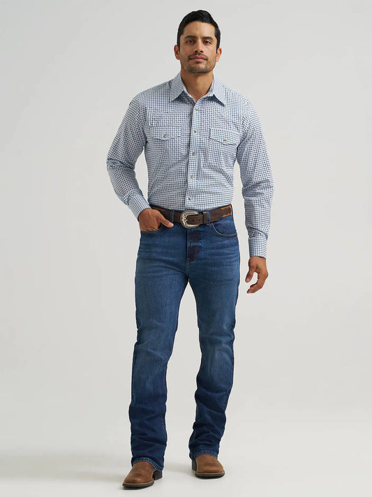 Men's 20X® Competition Advanced Comfort Long Sleeve Two Pocket Western Snap Shirt in Modular White