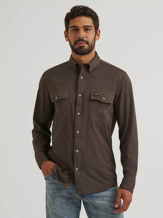 Wrangler All Terrain Gear Men's Technical Shirt in Turkish Coffee
