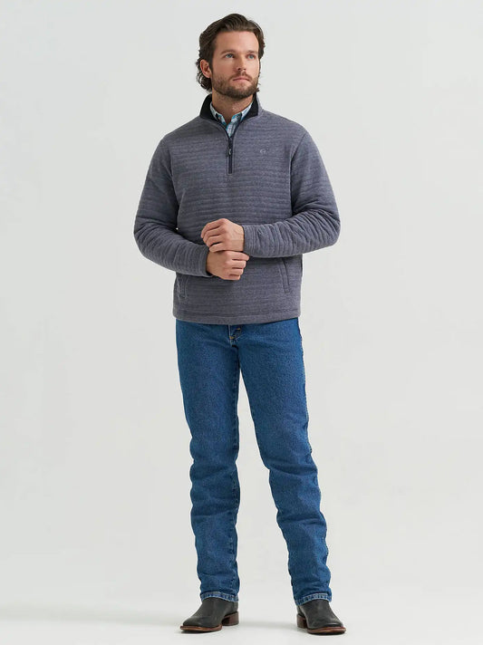 Men's George Strait Quarter-Zip Quilted Pullover in Pacific