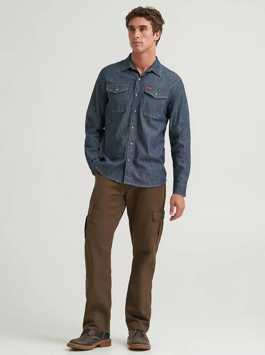 Men's Fleece Lined Cargo Pant in Slate Black
