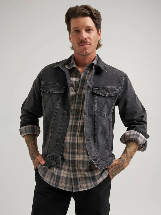 Men's Wrangler® Classic Denim Trucker Jacket in Black