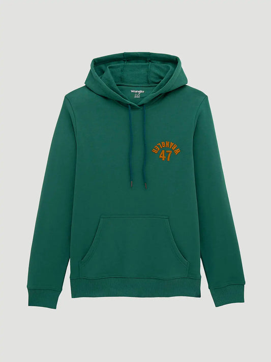 Upside Down Wrangler Graphic Hoodie in Hunter Green