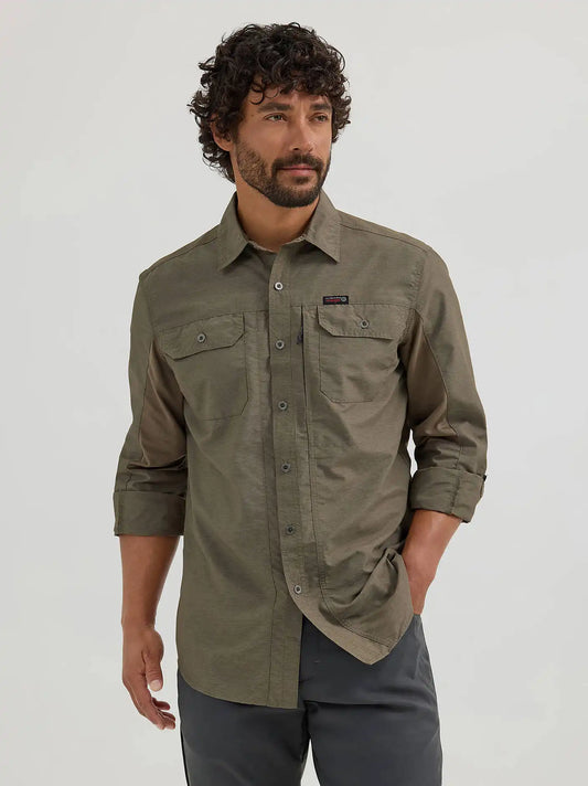 Wrangler ATG™ Men's Mixed Material Shirt in Bungee Cord