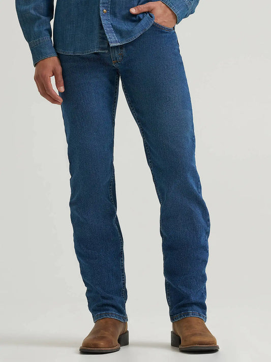 Wrangler® Five Star Premium Denim Comfort Stretch Regular Fit Jean in Dark Stonewash