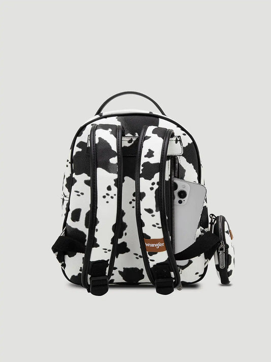 Cow Print Backpack:Black:One Size: