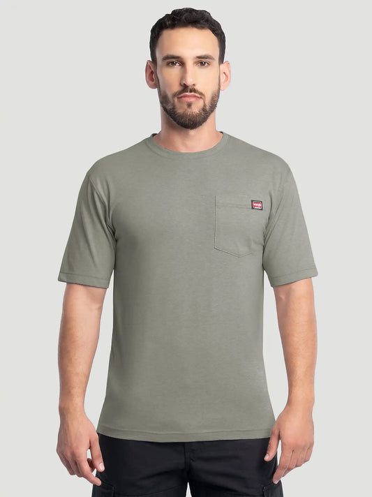 Men's Workwear Heather Pocket T-Shirt in Moss