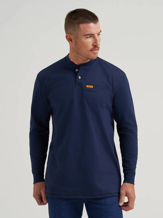 Wrangler® RIGGS Workwear® FR Flame Resistant Long Sleeve Lightweight Henley in Navy
