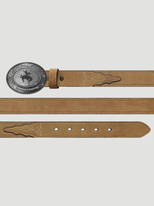 Boy's Western Buckle Boot Stitch Belt in Tan