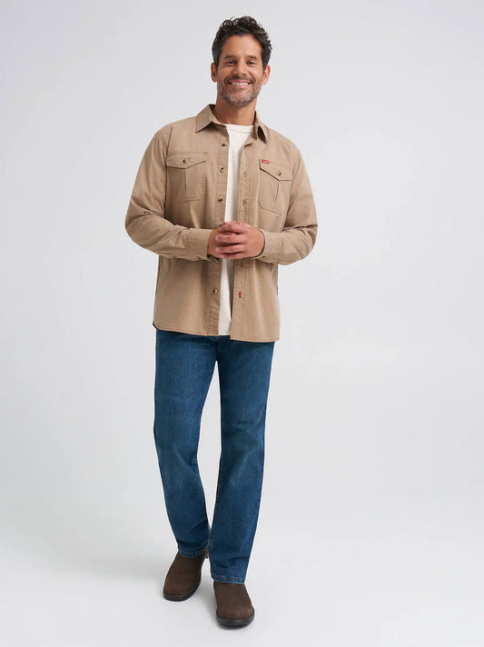 Wrangler® Five Star Premium Denim Comfort Stretch Straight Fit Jean in Metro