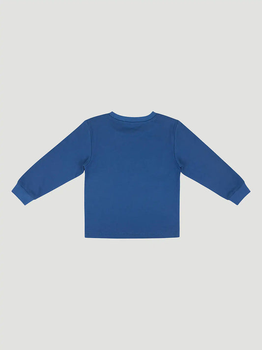 Wrangler Toddler Boy's Long Sleeve Graphic T-Shirt in Indigo Logo