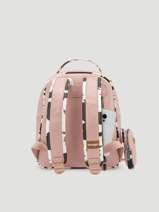 Backpack with Cow Trim:Pink:One Size
