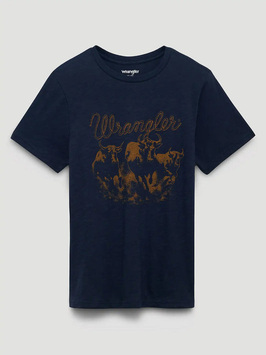 Shadow Stampede Reg Fit Graphic Tee in Dark Sapphire