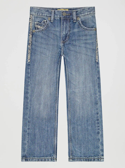 Boy's Wrangler® 20X® Vintage Bootcut Slim Fit Jean (8-20) in Breaking Barriers