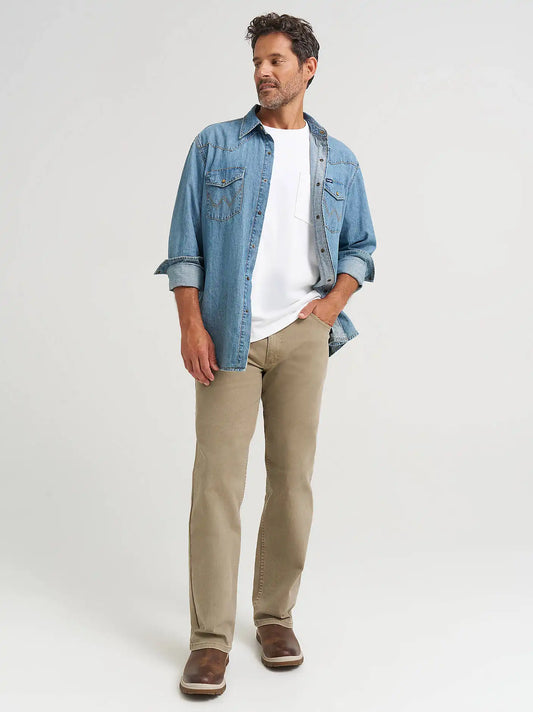 Wrangler® Five Star Premium Denim Comfort Stretch Regular Fit Jean in Khaki